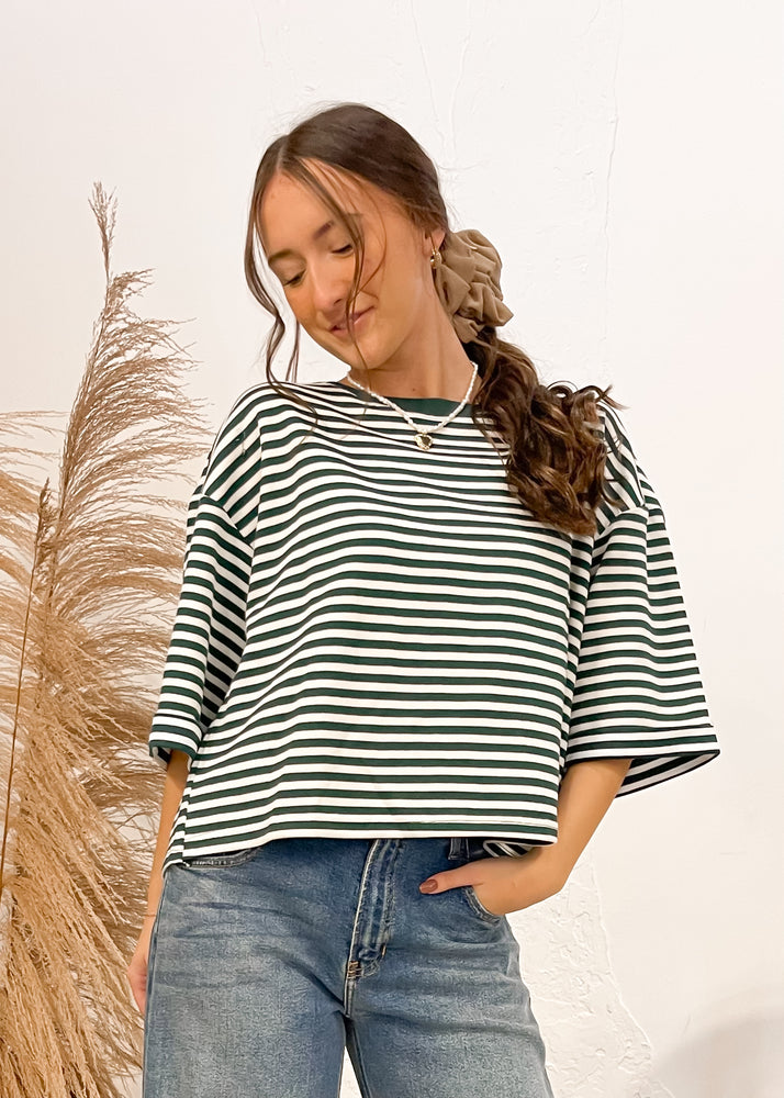 Sweet Charmer Knit Stripped Short Sleeve Top