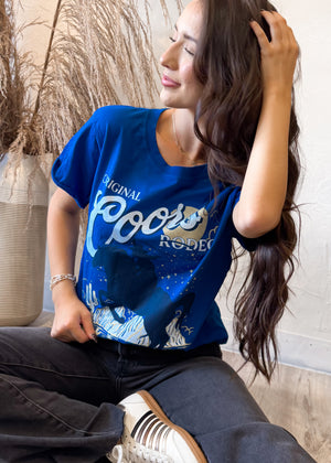 Recycled Karma Original Coors Rodeo Bull Tee | Cobalt Blue