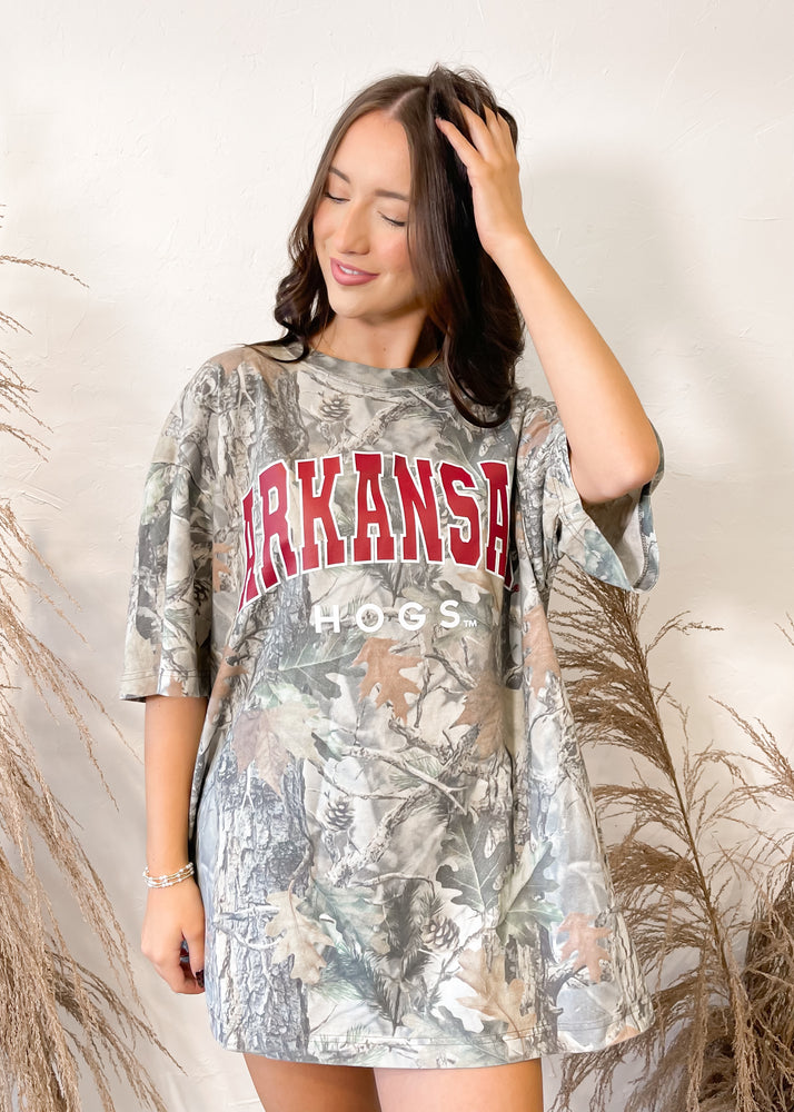 Livy Lu Arkansas Razorbacks Filled Gault Camouflage Tee | OG