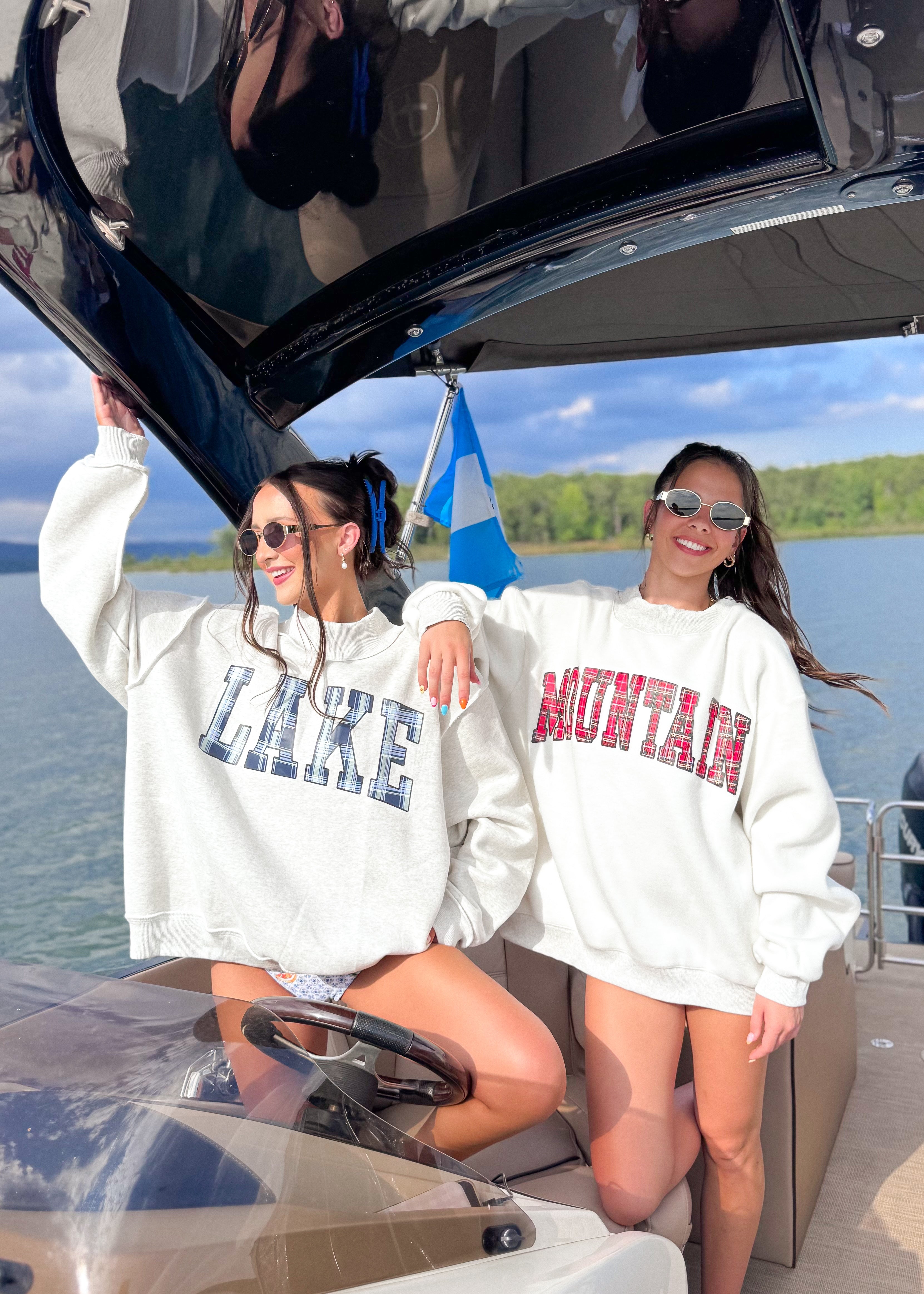 Lake Mountain Reversible Mock Neck Sweatshirt | Heather Grey