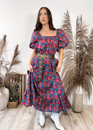 Harvest Bloom Maxi Dress | Teal