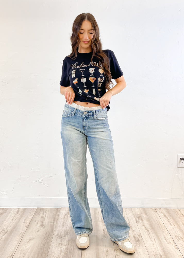 Hot Girl Boxer Wide Leg Jean | Light Wash