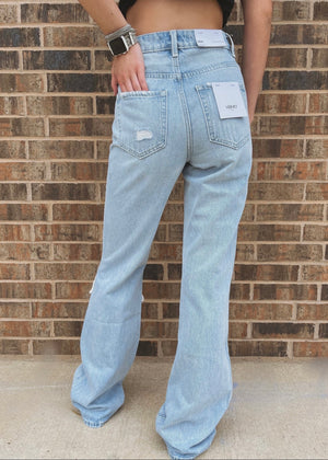 
            
                Load image into Gallery viewer, Vervet 90s Vintage Flare Distressed Jeans
            
        