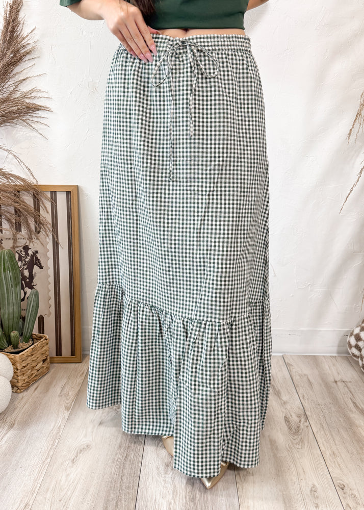 The Elorea Gingham Skirt | Forest
