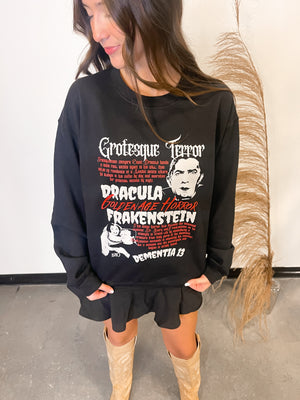 Dracula and Frankenstein Sweatshirt | Black