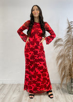 Provence Bloom Floral Maxi Dress | Red