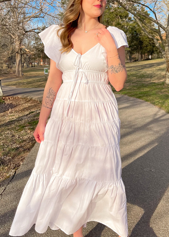 Blossoming Love Maxi Dress | White
