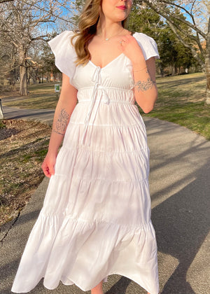 Blossoming Love Maxi Dress | White