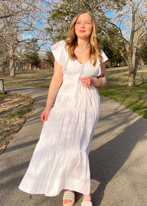 Blossoming Love Maxi Dress | White