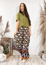 Retro Bloom Work to Casual Pants | Black Mix