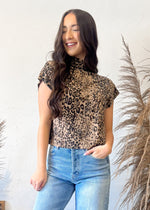 Feral Fall Leopard Mockneck Top