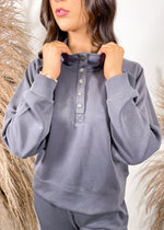 Vintage Havana Luxe Cloud Henley Pullover | Graphite