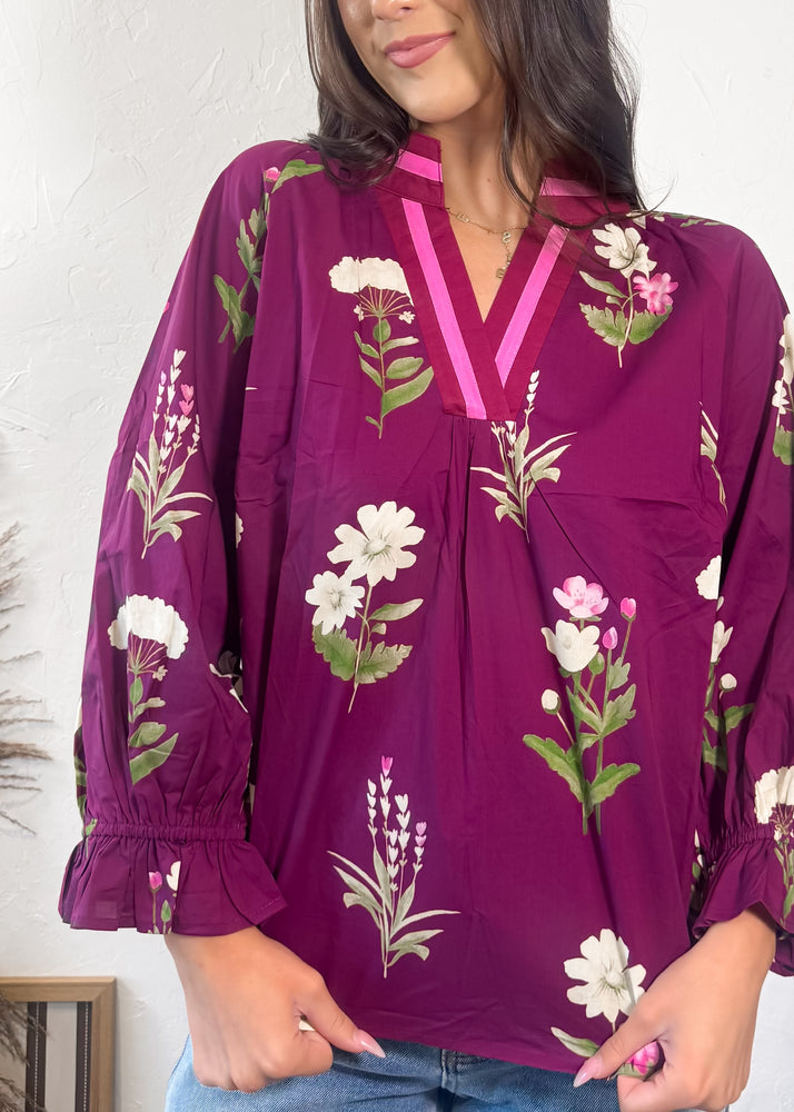 Plum Perfect Floral Top | Purple