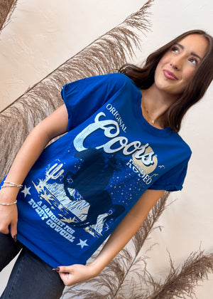 Recycled Karma Original Coors Rodeo Bull Tee | Cobalt Blue