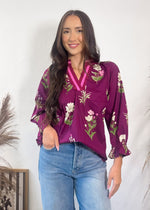 Plum Perfect Floral Top | Purple