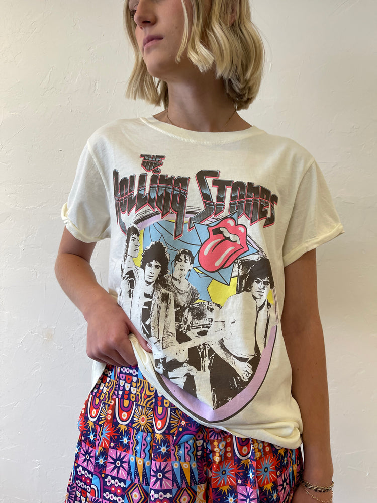 Recycled Karma Rolling Stones Tee | Crème