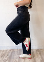 Cello High Rise Crop Wide Leg Jean | Black