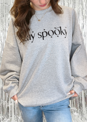 Stay Spooky Sweater l Grey