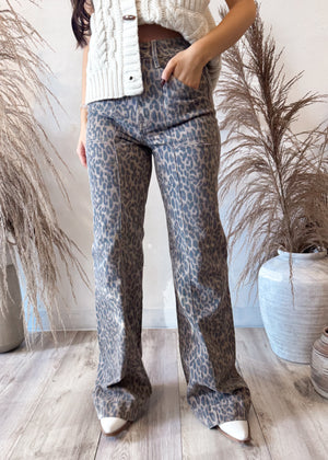 HIDDEN HAPPI FLARE JEAN | LEOPARD
