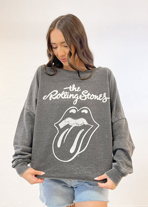 Recycled Karma the Rolling Stones Sweatshirt | Black