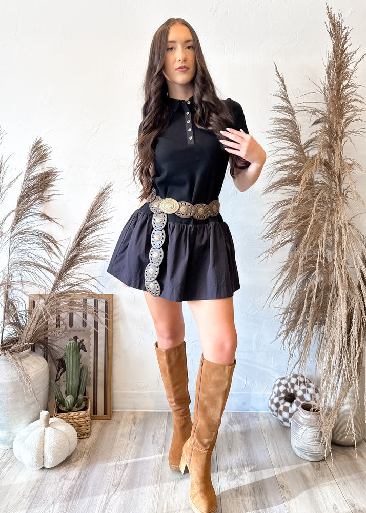 Prep Talk Mini Dress | Black