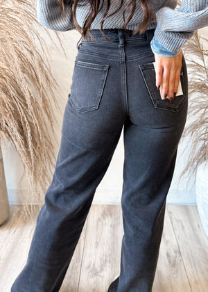 HIDDEN LOGAN DAD JEAN | DARK GREY BLACK