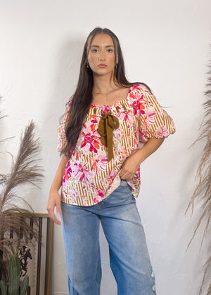 Endless Compliments Floral Bow Blouse