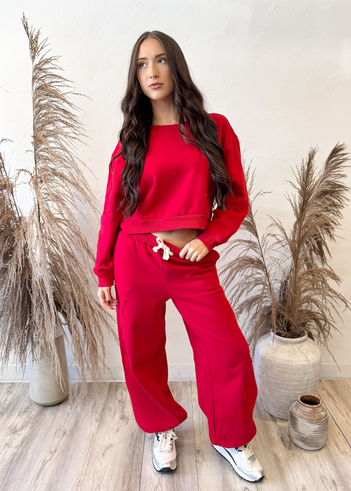 Vintage Havana Starstruck Fleece Jogger | Scarlet