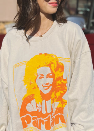 Livy Lu  Dolly Parton Golden Sweatshirt | Sand