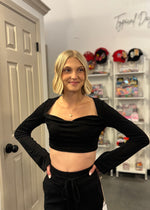Night Out Knit Scoop Neck Top | Black