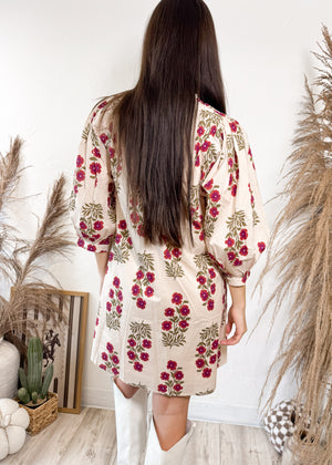 Cider Dahlia Floral Dress