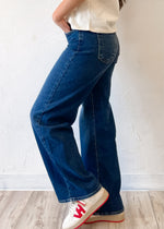 JBD Blair Mid Rise Slim Wide Leg Pant | Dark