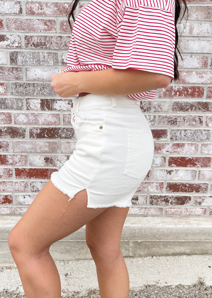 Sand Dollars Denim Short | White