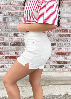 Sand Dollars Denim Short | White