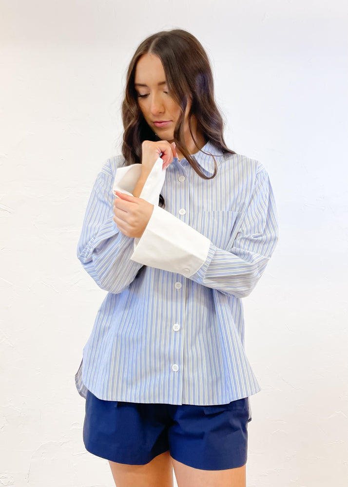 Charming Stripe Button Up | Blue