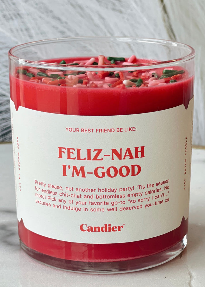 Candier Christmas Candle | Feliz Nah Im Good
