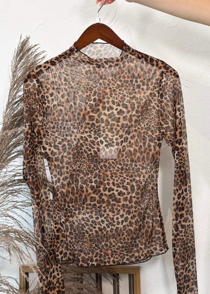 Ferocious Lace Long Sleeve Top | Leopard