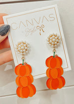 Canvas Enamel Earring | Pumpkin Stack
