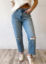 HIDDEN TRACEY HIGH RISE CROPPED STRAIGHT JEAN | MEDIUM