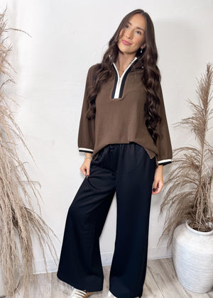 Toasty Chestnut Quarter Zip Top | Brown