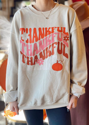 
            
                Load image into Gallery viewer, Thankful Pumpkin Sweatshirt | Sand
            
        