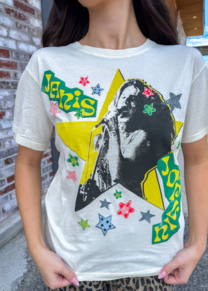 Daydreamer Janis Joplin Scrapbook Art Boyfriend Tee