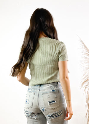 Cozy Kiwi Knitted Top | Seagrass