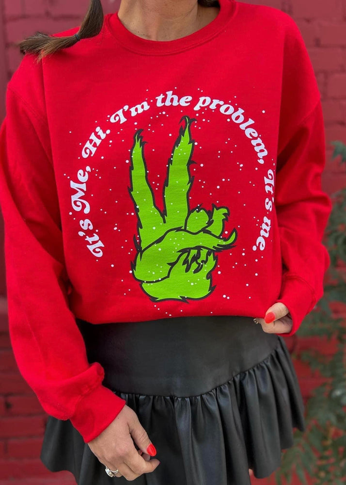 
            
                Load image into Gallery viewer, I&amp;#39;m The Problem  Grinch Sweatshirt | Red
            
        