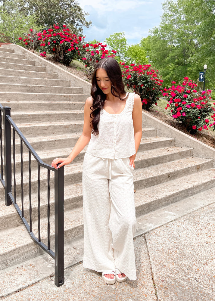 Bila77 Studio Eyelet Pant | Gardenia
