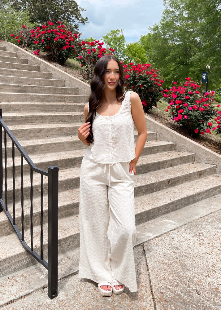 Bila77 Studio Eyelet Pant | Gardenia