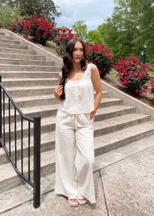 Bila77 Studio Eyelet Pant | Gardenia