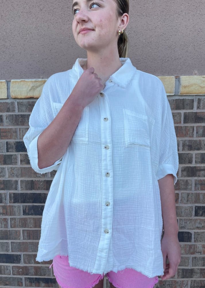 Summer Sorbet Gauze Button Down Top | Milk
