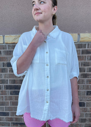 Summer Sorbet Gauze Button Down Top | Milk
