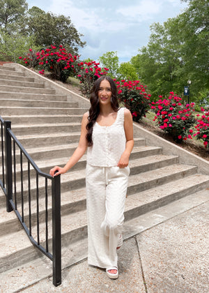 Bila77 Studio Eyelet Pant | Gardenia